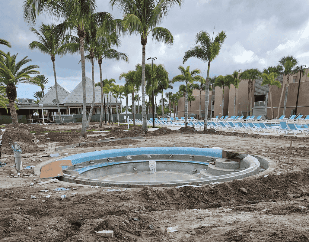 Under construction backyard pool by Pools USA in Port St. Lucie, FL