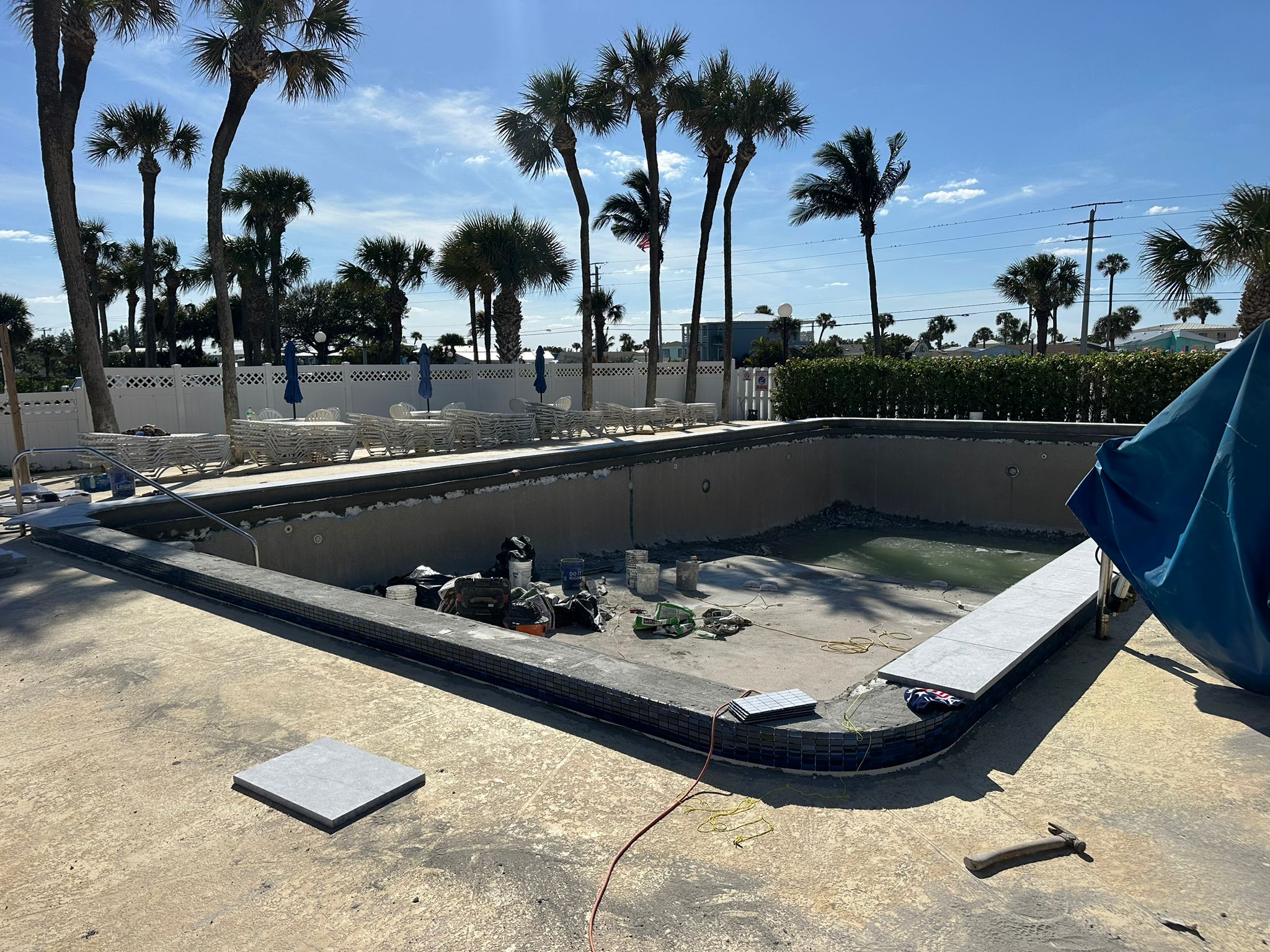 Pool resurfacing project in progress by POOLS USA LLC near me